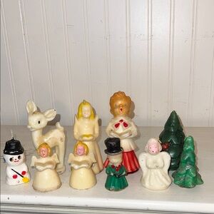 Gurley & other Vintage Tavern Christmas candles carolers reindeer tree